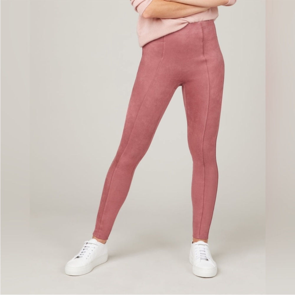 SPANX faux suede leggings in Rich Rose NWT!